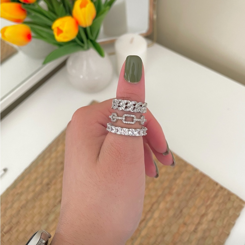 Waterproof Tarnish Proof Gold Diamond Ring